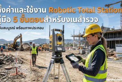 ตั้งค่าและใช้งาน Robotic Total Station: คู่มือ 5 ขั้นตอนสำหรับงานสำรวจ