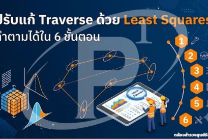 ปรับแก้ Traverse ด้วย Least Squares: ทำตามได้ใน 6 ขั้นตอน