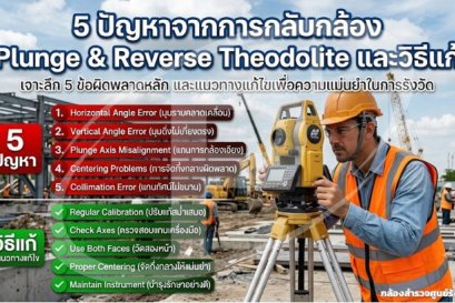 5 ปัญหาจากการกลับกล้อง Plunge & Reverse Theodolite และวิธีแก้
