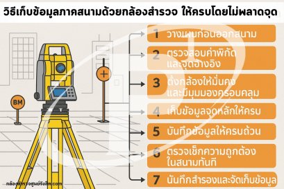 วิธีเก็บข้อมูลภาคสนามด้วยกล้องสำรวจ ให้ครบโดยไม่พลาดจุด 