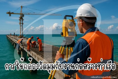 การใช้ กล้องวัดมุม ในงานก่อสร้าง ท่าเรือ