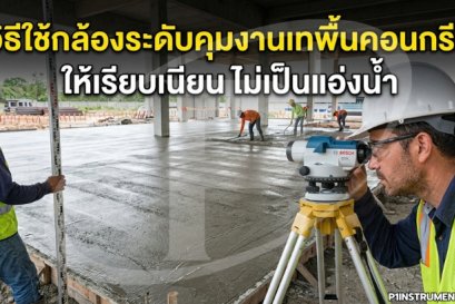 วิธีใช้กล้องระดับคุมงานเทพื้นคอนกรีต ไม่เป็นแอ่งน้ำ