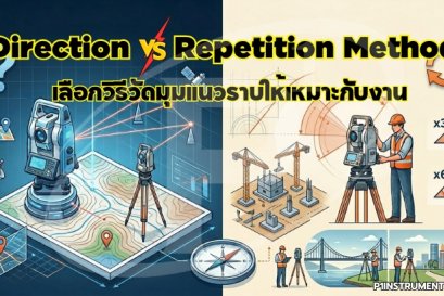 Direction vs Repetition Method: เลือกวิธีวัดมุมแนวราบให้เหมาะกับงาน