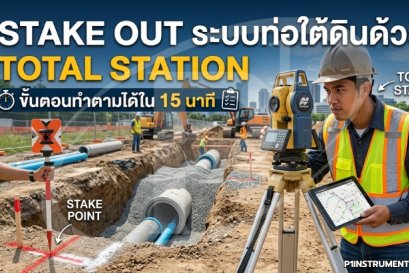 Stake Out ระบบท่อใต้ดินด้วย Total Station: ขั้นตอนทำตามได้ใน 15 นาที