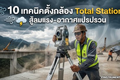 10 เทคนิคตั้งกล้อง Total Station สู้ลมแรง-อากาศแปรปรวน