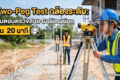 Two-Peg Test กล้องระดับ: ขั้นตอนตรวจสอบ Collimation ใน 20 นาที