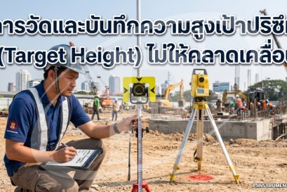 การวัดและบันทึกความสูงเป้าปริซึม (Target Height) ไม่ให้คลาดเคลื่อน
