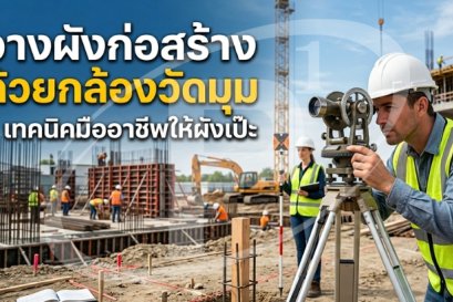วางผังก่อสร้างด้วยกล้องวัดมุม: 8 เทคนิคมืออาชีพให้ผังเป๊ะ