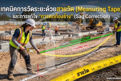 เทคนิคการวัดระยะด้วยสายวัด  และการแก้ไข "การตกท้องช้าง"
