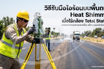 วิธีรับมือไอร้อนบนพื้นถนน (Heat Shimmer) เมื่อใช้กล้อง Total Station