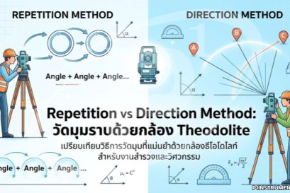 Repetition vs Direction Method: วัดมุมราบด้วยกล้อง Theodolite