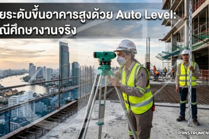 ถ่ายระดับขึ้นอาคารสูงด้วย Auto Level: กรณีศึกษางานจริง