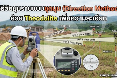 วิธีวัดมุมราบแบบชุดมุม (Direction Method) ด้วย Theodolite เพิ่มความละเอียด