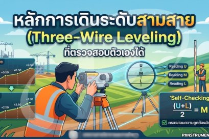 หลักการเดินระดับสามสาย (Three-Wire Leveling) ที่ตรวจสอบตัวเองได้