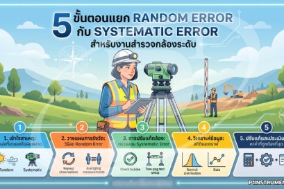 ขั้นตอนแยก Random กับ Systematic Error งานกล้องระดับใน 5 ขั้น
