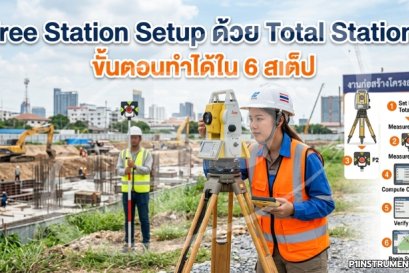 Free Station Setup ด้วย Total Station: ขั้นตอนทำได้ใน 6 สเต็ป