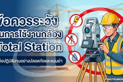 ข้อควรระวังในการใช้งานกล้อง Total Station