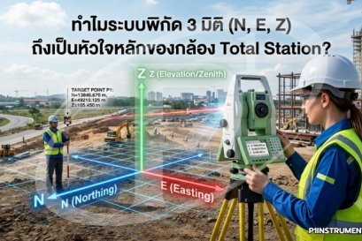 ทำไมระบบพิกัด 3 มิติ (N, E, Z) ถึงเป็นหัวใจหลักของกล้อง Total Station?