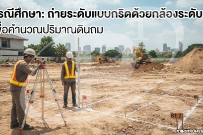 กรณีศึกษา: ถ่ายระดับแบบกริดด้วยกล้องระดับเพื่อคำนวณปริมาณดินถม