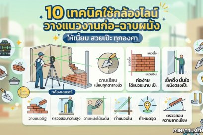 10 เทคนิคใช้กล้องไลน์วางแนวงานก่อ-ฉาบผนังให้เนี้ยบ