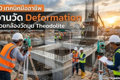 10 เทคนิคมืออาชีพ งานวัด Deformation ด้วยกล้องวัดมุม Theodolite