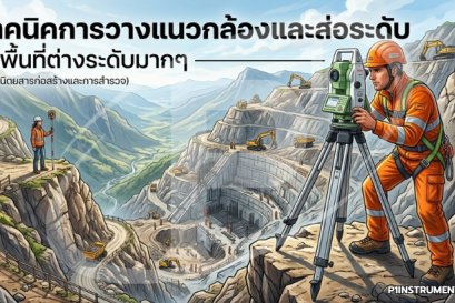 เทคนิคการวางแนวกล้องและส่องระดับ ในพื้นที่ต่างระดับมากๆ