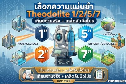 เลือกความแม่นยำ Theodolite 1/2/5/7: เทียบงานจริง + เคล็ดลับมือโปร