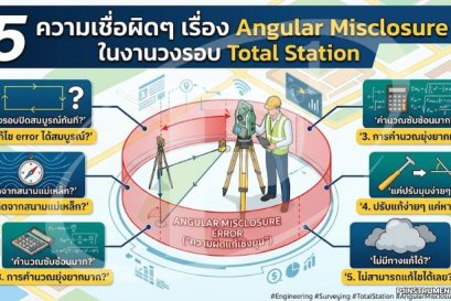 5 ความเชื่อผิดเรื่อง Angular Misclosure ในงานวงรอบ Total Station