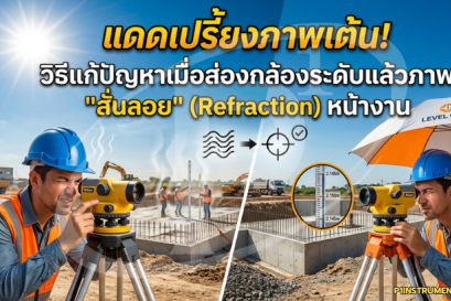 แดดเปรี้ยงภาพเต้น! วิธีแก้ปัญหาเมื่อส่องกล้องระดับแล้วภาพ "สั่นลอย