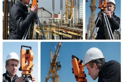 การใช้กล้องวัดมุม (Theodolite) หรือกล้องไลน์เพื่องานก่อสร้าง