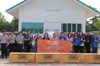 The management team and employees of B.C.F. Grandwood Company donated office equipment. to Sam Phran Hospital