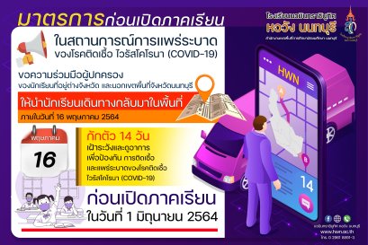 มาตรการก่อนเปิดภาคเรียน ในสถานการณ์การแพร่ระบาดของโรคติดเชื้อ ไวรัสโคโนนา (COVID -19)