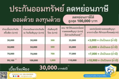 ลดหย่อนจุใจ ซื้อง่าย จ่ายเบี้ยครั้งเดียว แบบมีส่วนร่วมในเงินปันผล การันตีว่าเงินต้นที่จ่ายไม่สูญหาย กับ สมาร์ทลิ้งค์​ โปร 10/1 (Global)