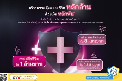 สร้างความคุ้มครองชีวิตหลักล้าน ด้วยเงินหลักพัน พร้อมคุ้มครอง 36 โรคร้ายแรง และทุพพลภาพ