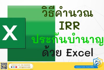วิธีคำนวณผลตอบแทน IRR ของประกันบำนาญด้วยโปรแกรม Excel