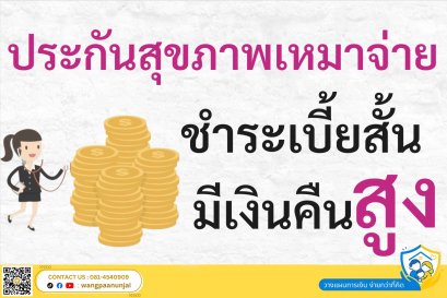 ประกันสุขภาพเหมาจ่าย อีลิท เฮลท์ พลัส ควบประกันชีวิตชำระเบี้ยสั้น มีเงินคืนสูง