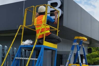 งานติดตั้งป้ายไฟ LED ป้อมยาม บริษัท Harley-Davidson