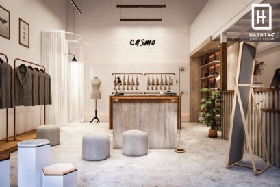 งานออกแบบภายในร้านตัดสูท ออกแบบร้านค้าในห้าง Casmo l บริการออกแบบ ผลิต และติดตั้งครบวงจร 