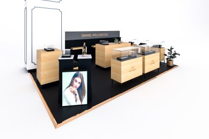 งานออกแบบ ผลิต และติดตั้ง ร้านนาฬิกา daniel wellington central plaza pinklao