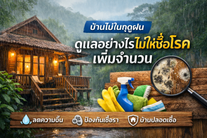 บ้านไม้ในฤดูฝน