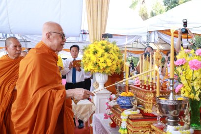 พิธีวางศิลาฤกษ์สร้างโรงพยาบาลพระมงคลเทพมุนี (สด จนฺทสโร)