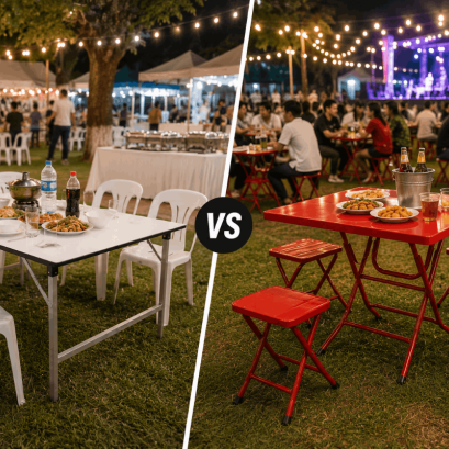 เปรียบเทียบโต๊ะลานเบียร์กับโต๊ะหน้าขาวสำหรับงาน Outdoor 