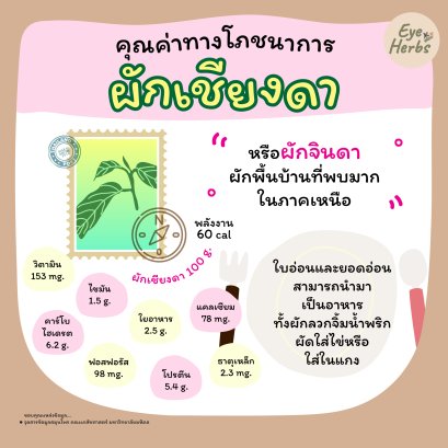 Nutritional value of Chiang Da vegetables