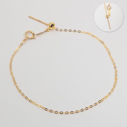 18K Gold, Needle Cable Chain Bracelet