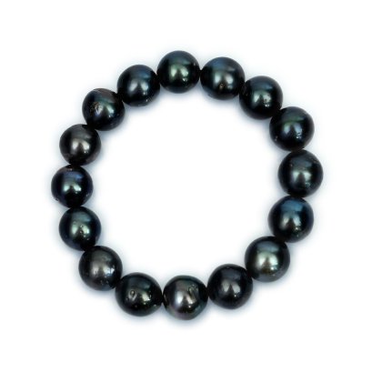 Approx. 11.0  mm, Tahitian Pearl, Pearl Elastic Bracelet