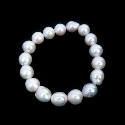 Approx. 10.0 - 11.0 mm, Freshwater Pearl, Pearl Elastic Bracelet