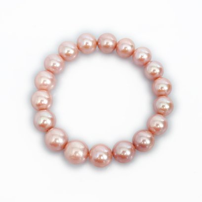 Approx. 9.0 - 10.0 mm, Freshwater Pearl, Pearl Elastic Bracelet