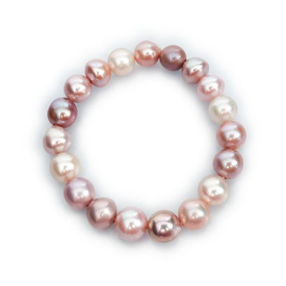 Approx. 9.0 - 10.0 mm, Freshwater Pearl, Pearl Elastic Bracelet