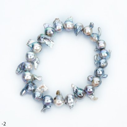 Approx. 8.0 mm, Mojo Akoya, Akoya Pearl, Uniform Pearl Elastic Band Bracelet