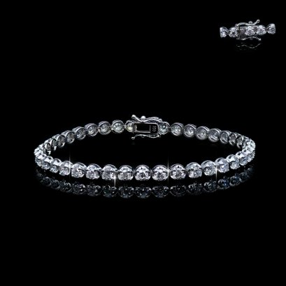 18K Gold, Lab Grown Diamond (4.355 ct), Diamond Tennis Bracelet